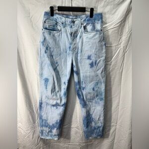 Aritzia Denim Forum The Joni High Rise Loose Jeans Tie Dye Bleach‎ Wash 29L